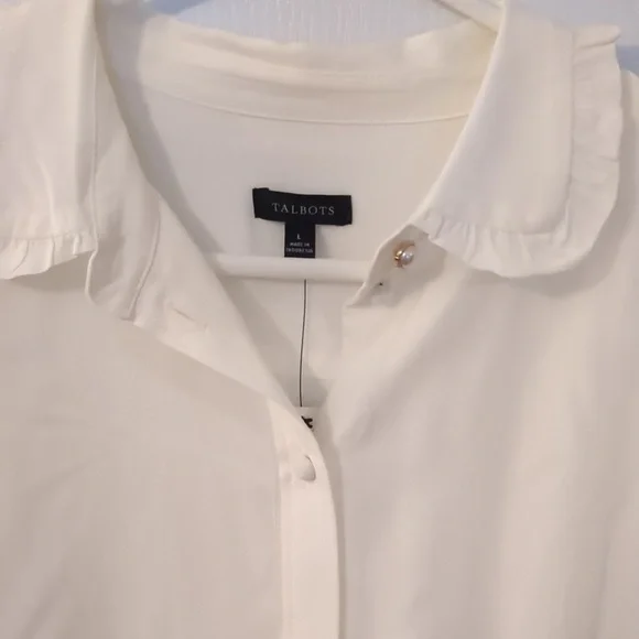 Talbots Classic White Button Down Shirt - Picture 2 of 4